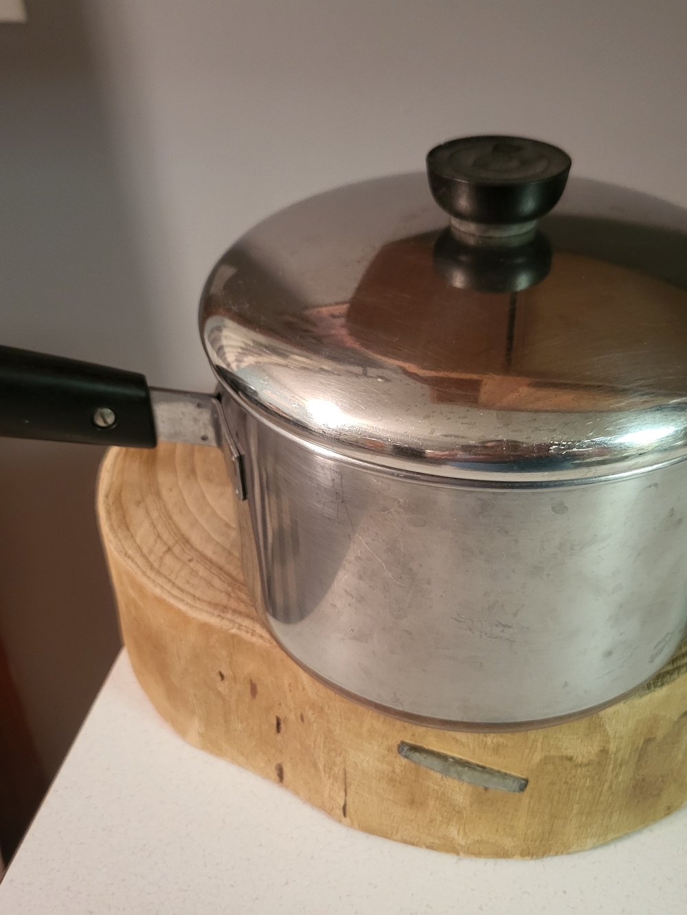 Vintage Revere Ware 1801 3 Qt Copper Bottom Saucepan with Lid
